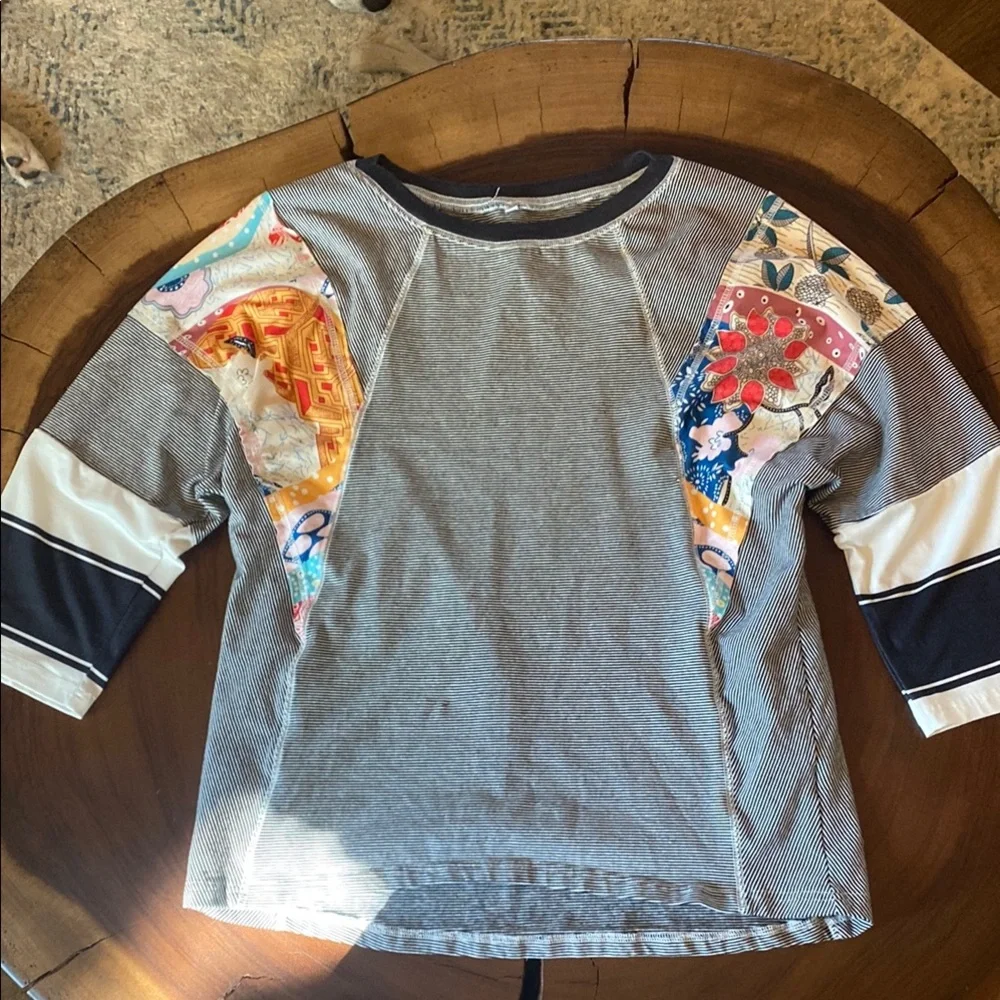 Colorful Boho Patchwork Shirt/ Size Medium - Picture 2 of 6
